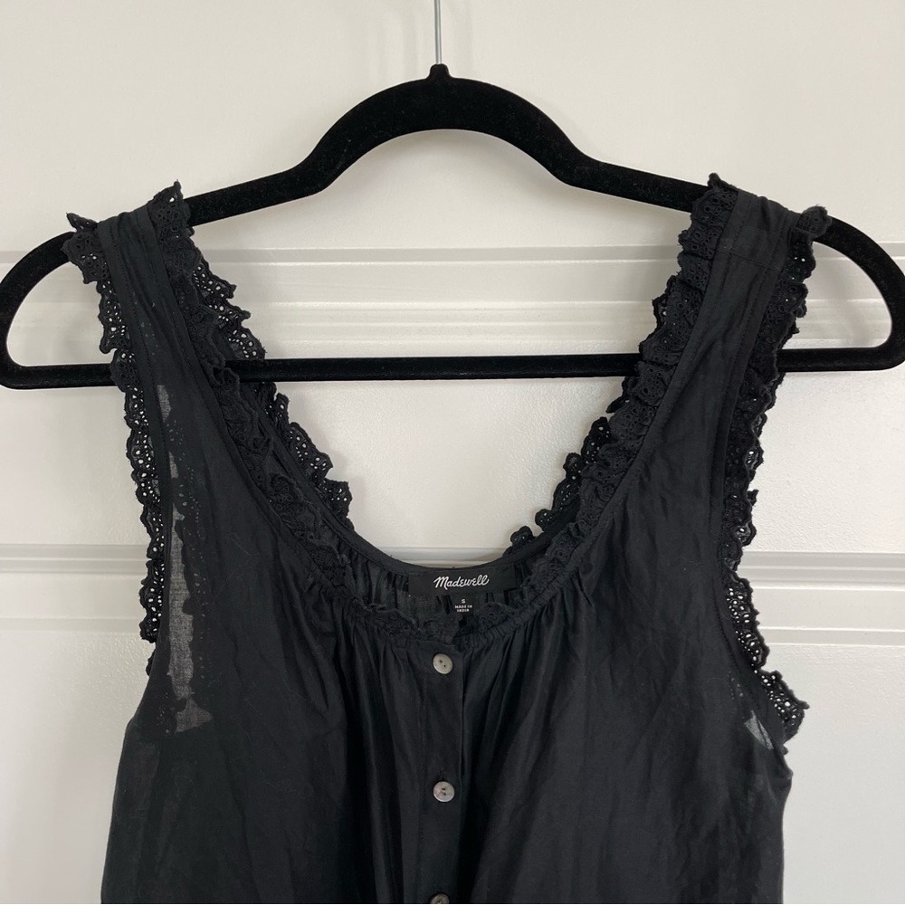 Madewell Embroidered Ruffle-Trim Top - Picture 7 of 9